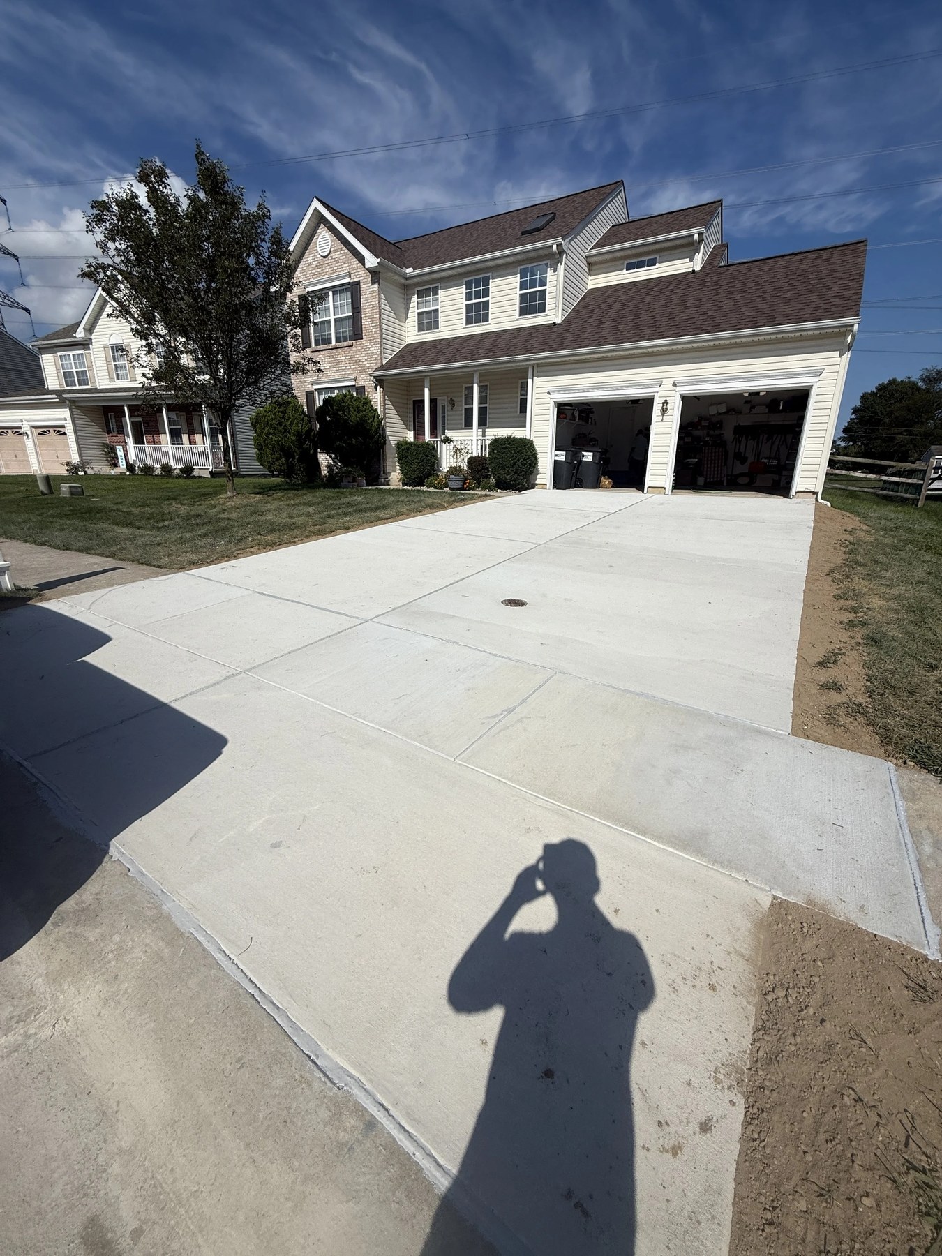 Concrete driveway replacement for a two-story home in New Castle County, DE